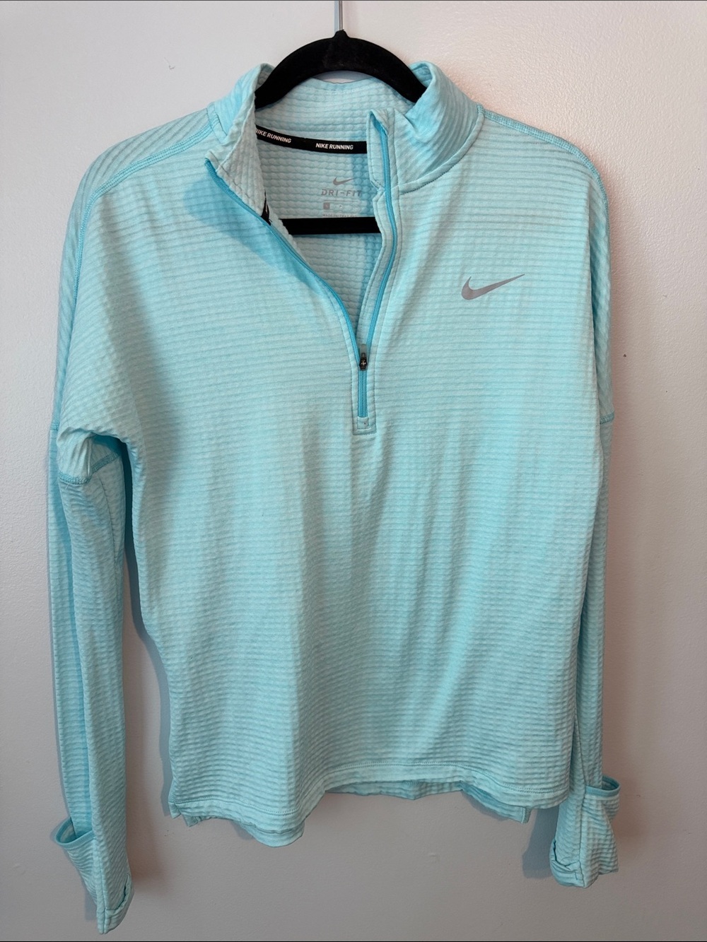Nike Running Women's Light Blue Dri-FIT Quarter-Zip Pullover